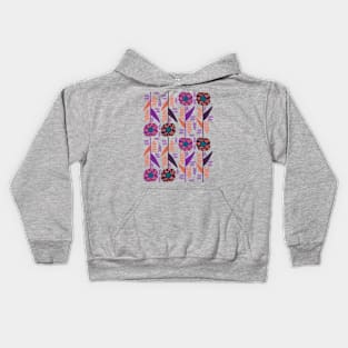 Purple Flowers and Arrows Kids Hoodie